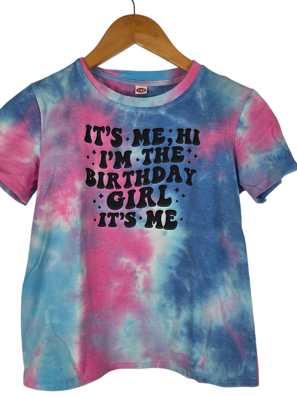 Tie-Dye Birthday Girl Tee - Pink & Blue